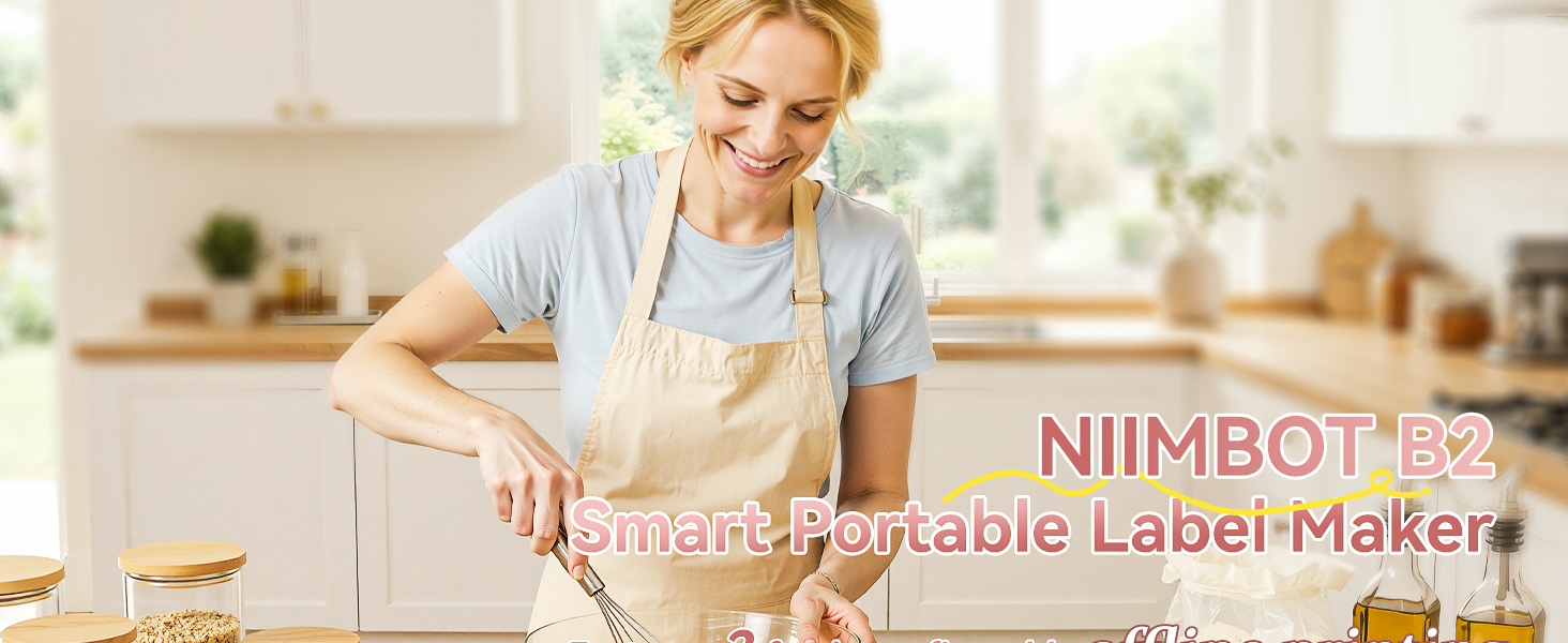 NIIMBOT B2 Label Maker Machine with Tape, Portable Bluetooth Label Printer with Multiple Templates