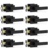 Plustool 8 Pack Matte Black Door Handles, Keyless Interior Door Knobs, Privacy Door Lever Lockset...