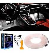 El Wire Lights for Car, White El Wire Car Interior Neon Lights 16FT/5M Car Led Strip Light Interi...