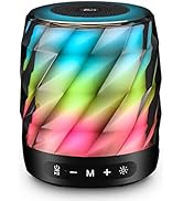 LFS Bluetooth Speaker with Lights, Portable Speaker with Powerful 15W Sound, IPX5 Waterproof, 7 C...