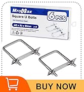 MroMax 6Pcs Square U-Bolts 2" Inner Width, M6 x 50 x 80mm 304 Stainless Steel U-Bolts with Frame ...