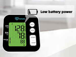 low battery indicator on bp machine