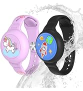 Waterproof Airtag Bracelet for Kids, Bracelet Compatible with Airtag (1st &amp; 2nd Gen), 2 Pack Soft...