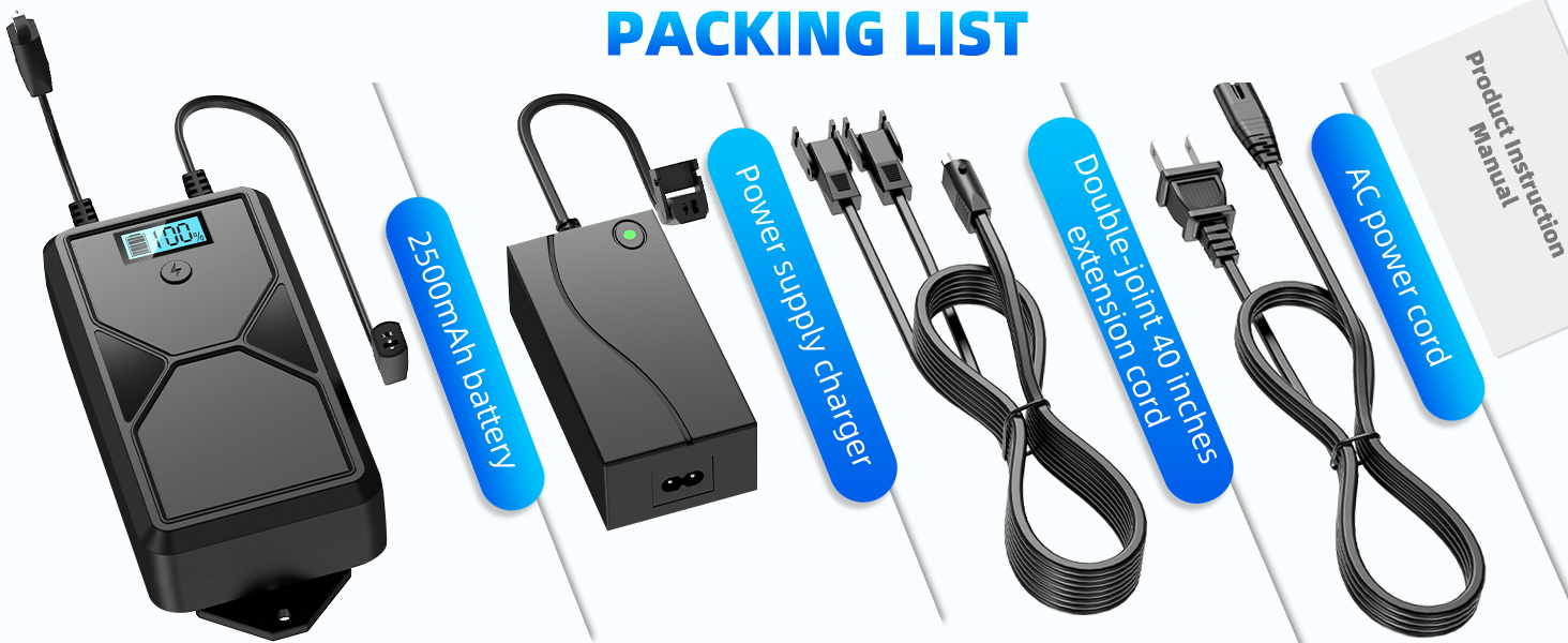 Battery Pack for Reclining Furniture with Charger 2-Pin 2500mAh Recliner Battery Pack Rechargeable