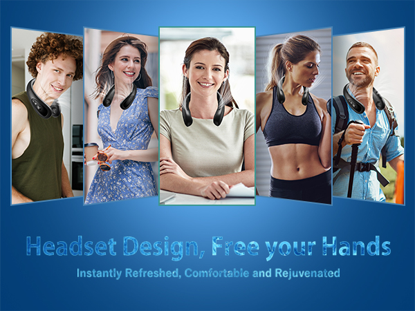 2023 upgraded Neck Fan, Portable Neck Fan, Personal Fan, Portable Fan, Neck Air Conditioner