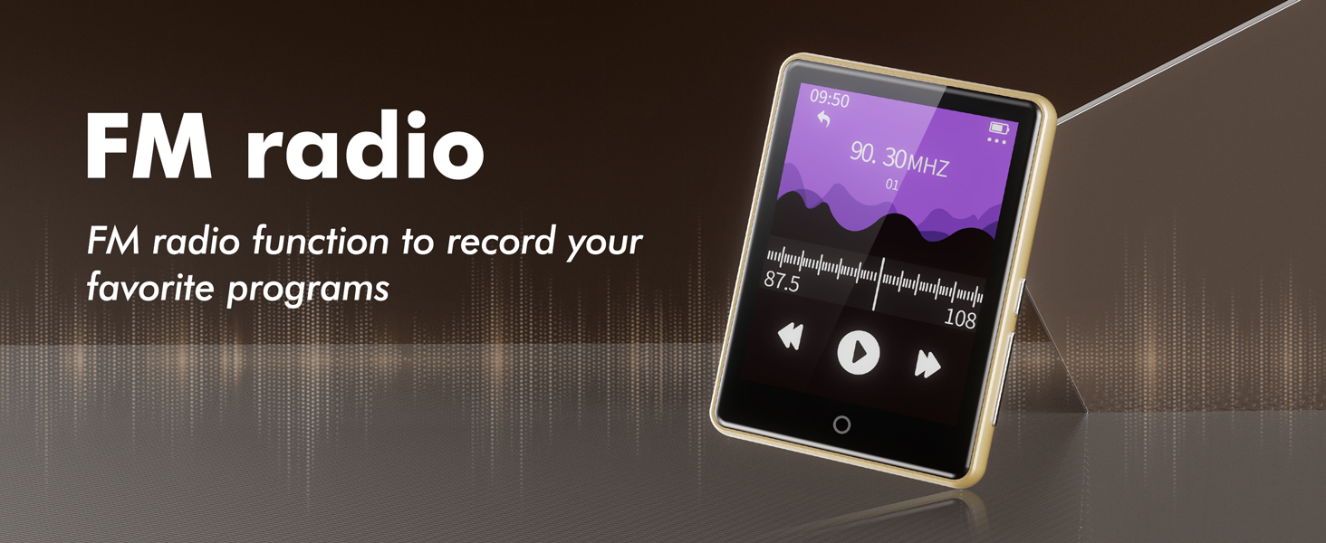 64GB MP3 Player with Bluetooth 5.3, Portable Music Player with Voice Recorder ,FM Radio, Pedometer