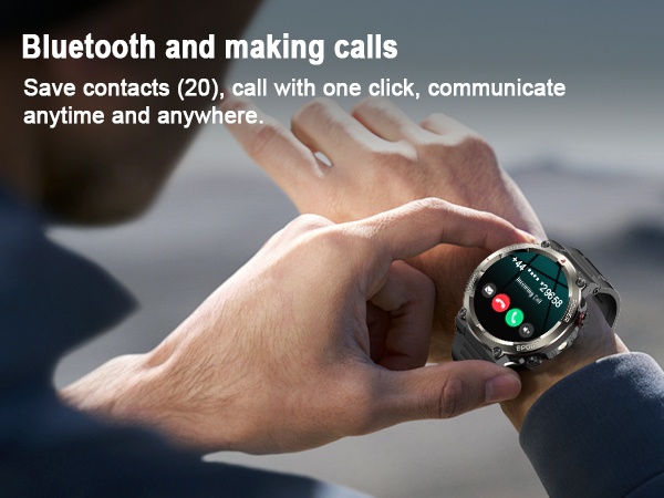 Bluetooth call support (make/receive calls from wrist)