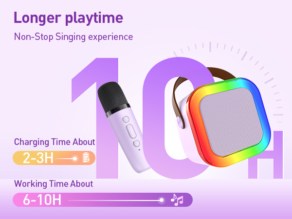 Longer playtime Non-Stop Singing joy