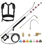 PWACCS 24 FT Telescoping Pressure Washer Wand, Telescopic Spray Wand with Power Washer Extension ...