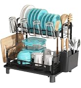Boosiny Dish Drying Rack, 2 Tier Large Stainless Steel Sink Dish Rack for Kitchen Counter, Drying...