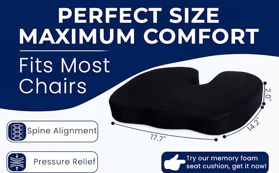 Orthopedic Memory Foam Seat Cushion for Office Chair &amp;amp;amp;amp;amp;amp;amp;amp; Car Seat
