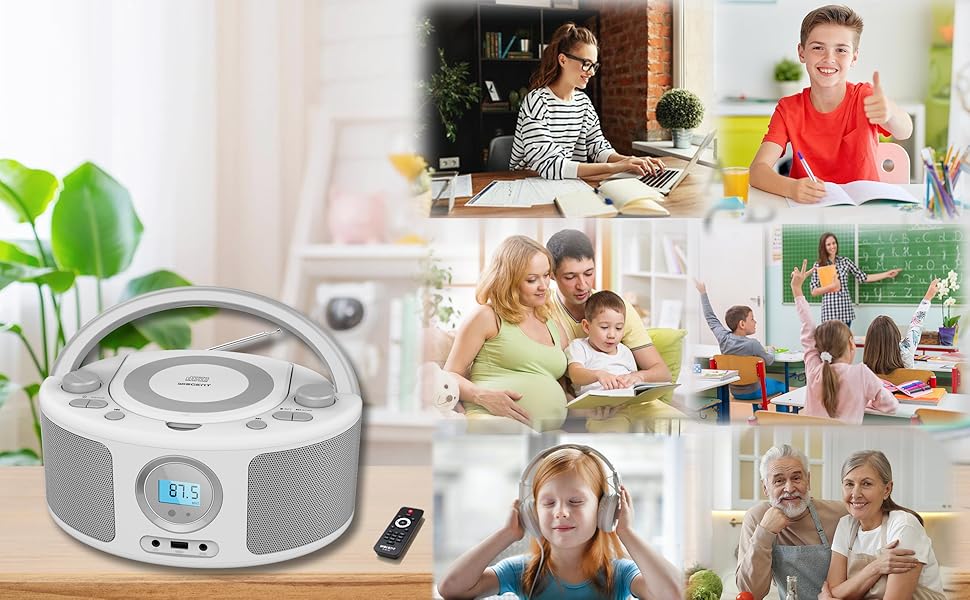 vintage home radio cd player boombox with remote bluetooth usb boom box