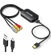 RCA to HDMI Converter,Viagkiki AV to HDMI Adapter,RCA to HDMI Composite Audio Video Converter for...