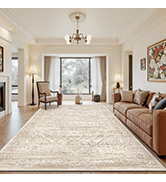 Rugland 8x10 Area Rugs - Stain Resistant Washable Rug, Anti Slip Rugs for Living Room, Vintage Tr...