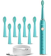 USB Rechargeable Sonic Electric Toothbrush for Adults Powered Motor Soft Dupont Brush Heads 2 Min...
