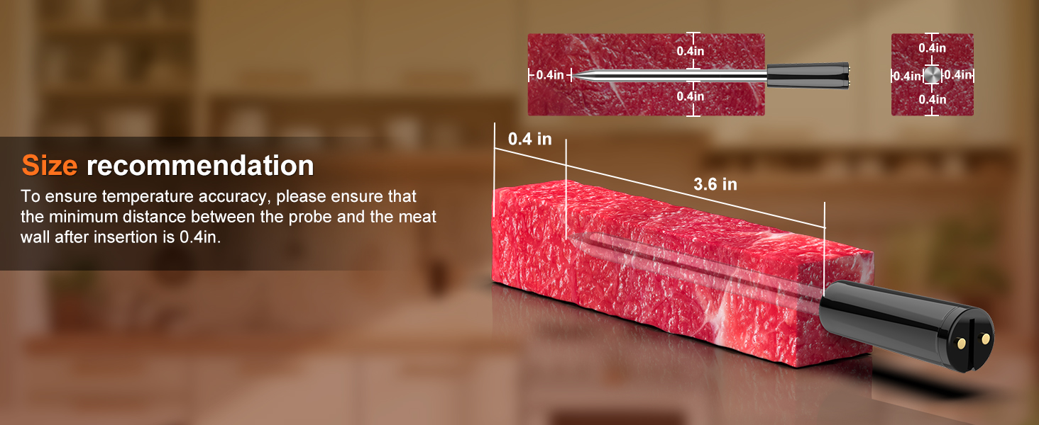 Plus Wireless Meat Thermometer Bluetooth with Probe for Grilling/Cooking