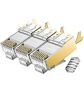 VIVOCH 50 Pcs Cat7 Cat7A RJ45 Connectors, Cat7 Cat7A RJ45 Plugs, Sheilded RJ45 8P8C Cat7/Cat7A up...