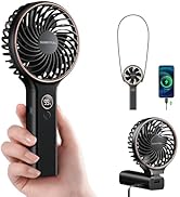 SWEETFULL Handheld Portable Fan, 5000mAh Rechargeable Battery, 6 Speed Wind, LED Digital Display,...
