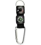 Outdoor Multifunctional Carabiner with Compass and Thermometer, Keychain for Camping, Hiking