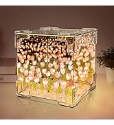 WULCFCH Tulip Night Light, LED Infinity Mirror Lamp Tulipanes DIY Finished Product Decorations Li...
