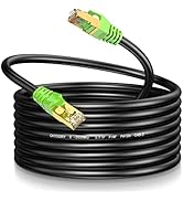 LEKVKM Cat8 Ethernet Cable 200Ft Round S/FTP Outdoor&Indoor Heavy Duty High Speed Cat8 LAN Networ...