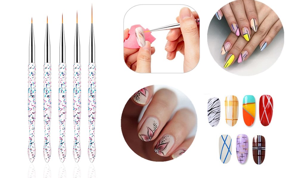 5pcs nail art liner brushes