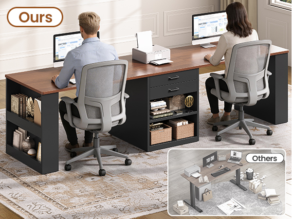 2 person desk gaming computer desk with drawers home office desks long office desk