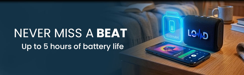 Waterproof Bluetooth Speaker – Portable Wireless Speaker with 800mAh Battery, 5 Hours of Playtime