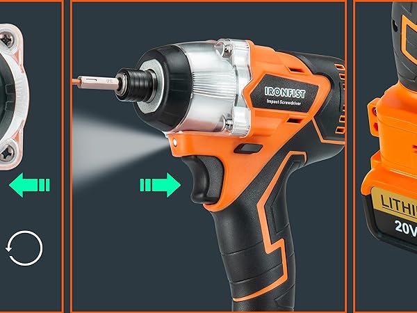Cordless impact drive drill power electric 1/4 inch high torque brushless set combo lithium
