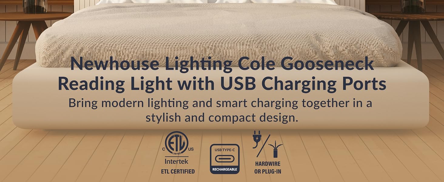 bedside lamp with USB-A and USB-C charging ports space saving desk accessory for nightstands