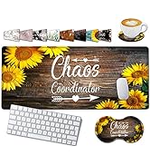 Large Gaming Mouse Pad, 31.5x11.8 in Extended Computer Mouse Mat with Non-Slip PU Base, Ergonomic...