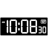 Soobest LED Digital Wall Clock with Seconds, Electric Clock Plug Auto DST Dimmer LED Large Displa...