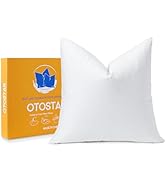 OTOSTAR Pack of 1 Down and Feather Throw Pillow Inserts, 20 x 20 Soft Fluffy Square Pillow Insert...