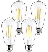 FAGUANGAO ST64 LED Dusk to Dawn Light Bulbs Outdoor,6W 60W Equivalent,2700K Warm White,650 Lumens...