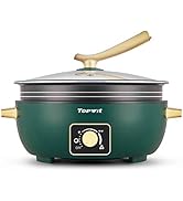 Topwit Shabu Shabu Pot 5L with Adjustable Power Control, Removable Nonstick Electric Frying Pan, ...