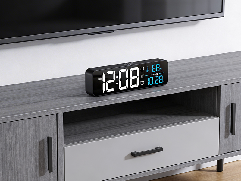 clock for vcr cable boxes streaming boxes apple TV easy to see office den kitchen