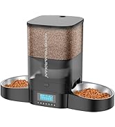 HoneyGuaridan 3.5L Automatic Cat Feeder for Two Cats, Food Dispenser with Stainless Steel Bowl,Ti...