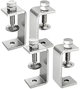 QTLCOHD 4Pcs C Clamps Stainless Steel Tiger Clamps 65mm/2.6 Inch U Clamps for Mounting Small Desk...
