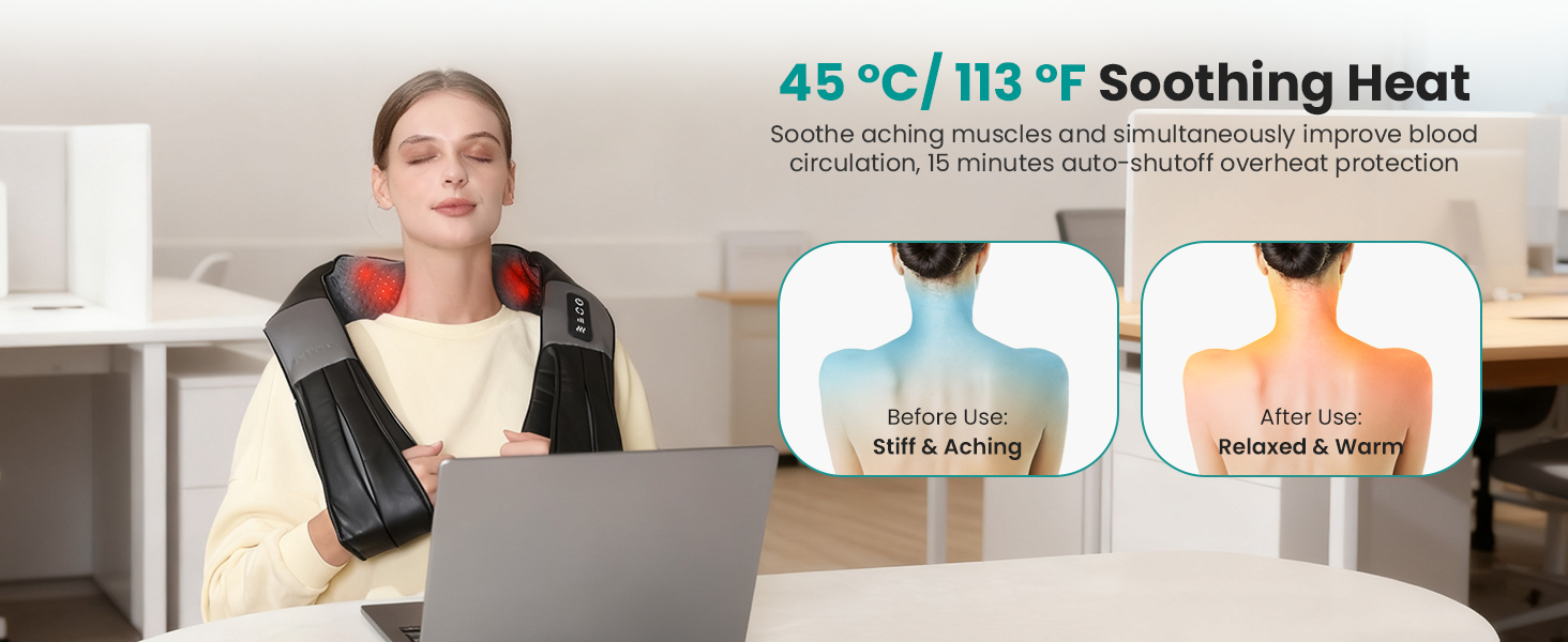 nekteck neck back massager for pain relief deep tissue shoulder massage tool