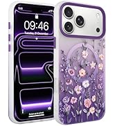 Fsoole Magnetic for iPhone 17 Pro Max Case [Compatible with MagSafe] Pretty Gradient Flower Flora...