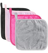 [4 Pack] Microfiber Fleece Makeup Remover Cloths (8x8 inch) for Face, Ultra Soft Chemical Free Re...