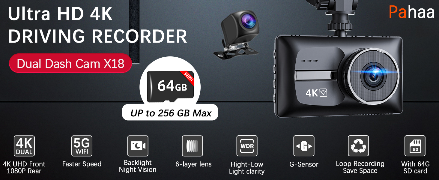UHD 4K + 1080P Dash Cam