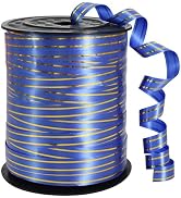 TONIFUL Curling Ribbon-Blue Gold Balloon Curling Ribbons-250 Yards Balloon String for DIY Decor,G...