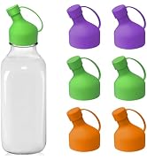 Silicone Milk Bottle Caps, 48mm Diameter Pour Spout Lids, 6 Pack Replacement Dispenser Lids for S...