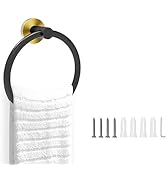 Cilee Black and Gold Towel Ring for Bathroom,Bath Towel Ring, Bathroom Hardware Accessories,Hand ...