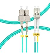 FLYPROFiber 1M SC to LC OM3 Fiber Patch Cable | Length Options: 1m-50m, 10GB Duplex Duplex 50/125...