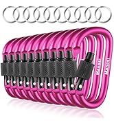 3”D-Clip Durable Locking Carabiner Keychain Clip,Keychain Clip Hook, Spring Snap Hook, Set of 10