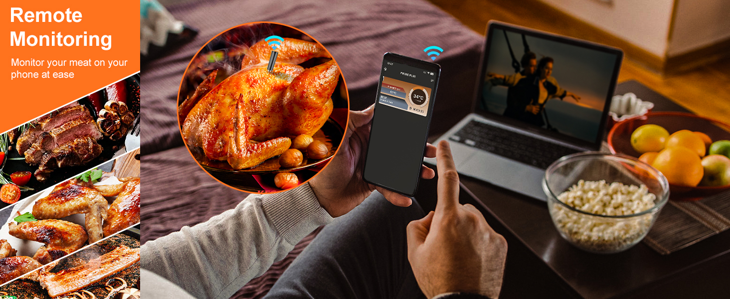 Plus Wireless Meat Thermometer Bluetooth with Probe for Grilling/Cooking