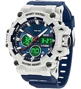 findtime Mens Watches Sports Outdoor Watch for Men with Date Analog Digital LED Backlight Wristwa...