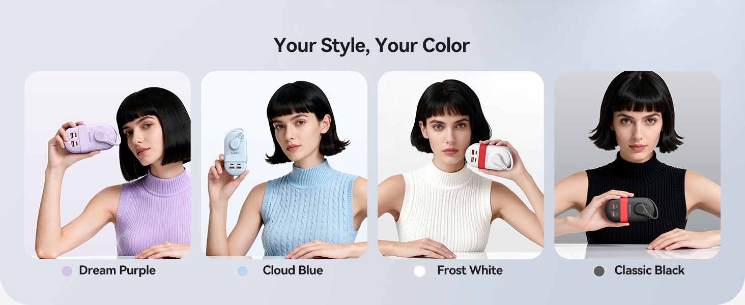 Black, white, blue, purple